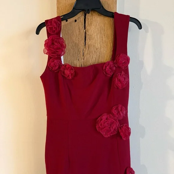 NWT Elliatt Evanora Flower Appliqué Gown Red Sz Large - Picture 5 of 11
